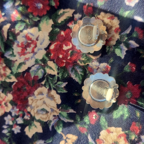 STERLING CONCHO EARRINGS Sterling Silver Pink Mother of Pearl Mussel Shell Carol - Picture 4 of 4